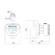 Насос циркуляционный ээ Shinhoo MEGA 25-8 с гайками