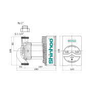 Насос циркуляционный ээ Shinhoo MEGA+ 25-12 с гайками