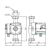 Насос циркуляционный Shinoo Basic 25-12 N с гайками