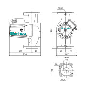 Насос циркуляционный Shinhoo BASIC PRO 32-12SF, фланцевый 220В