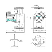 Насос циркуляционный Shinhoo BASIC PRO 40-18SF, фланцевый 220B
