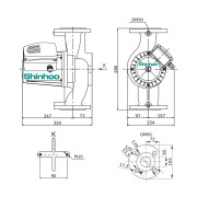 Насос циркуляционный Shinhoo BASIC PRO 50-12SF, фланцевый 380В