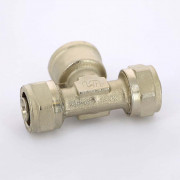 Тройник обж-В-обж 16 х 1/2' x 16 никелированный 10331N160416