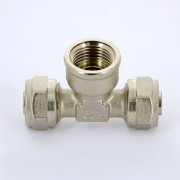 Тройник обж-В-обж 16 х 1/2' x 16 никелированный 10331N160416