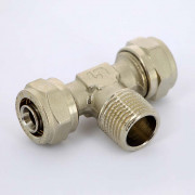 Тройник обж-Н-обж 16 х 1/2' x 16 никелированный 10332N160416