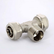 Тройник обж-Н-обж 20 х 1/2' x 20 никелированный 10332N200420