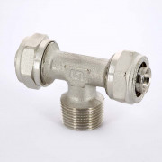 Тройник обж-Н-обж 20 х 1/2' x 20 никелированный 10332N200420