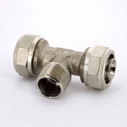 Тройник обж-Н-обж 26 х 3/4' x 26 никелированный 10332N260526