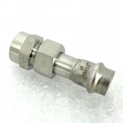 Муфта пресс-В 15 x 1/2' с разъемным соединением и плоск. прокладкой нерж.сталь