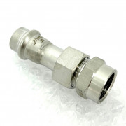 Муфта пресс-В 15 x 1/2' с разъемным соединением и плоск. прокладкой нерж.сталь