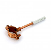 Хомут для труб 15 медный со шпилькой и дюбелем 143C1500