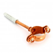 Хомут для труб 22 медный со шпилькой и дюбелем 143C2200