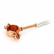 Хомут для труб 22 медный со шпилькой и дюбелем 143C2200