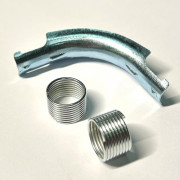 Фиксатор поворота трубы 16, 90' с кольцами (оцинкованная сталь)