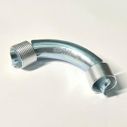 Фиксатор поворота трубы 20, 90' с кольцами (оцинкованная сталь)