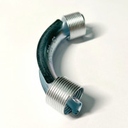 Фиксатор поворота трубы 20, 90' с кольцами (оцинкованная сталь)